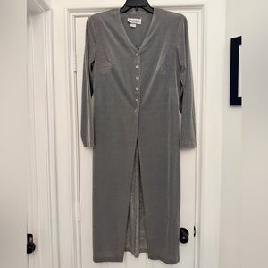 Lew Magram Vintage Silver/Gray Metallic Maxi Duster- Women’s Size 12/14